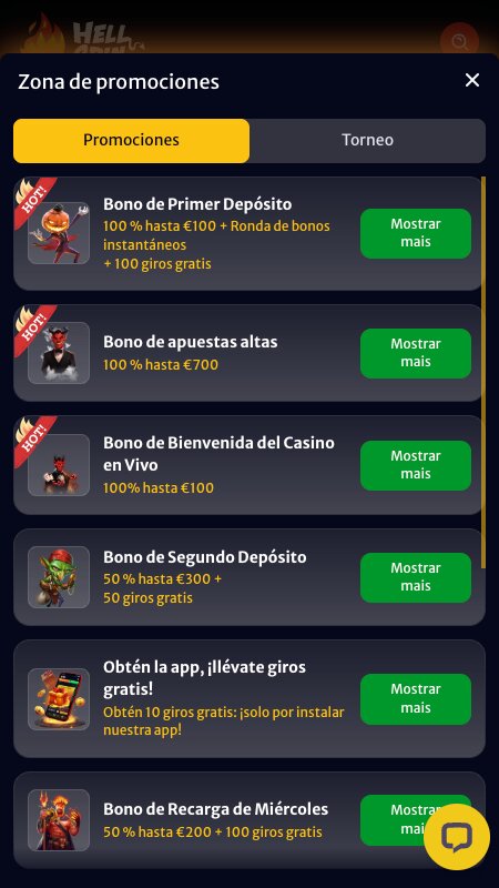 Bonos y promociones de HellSpin