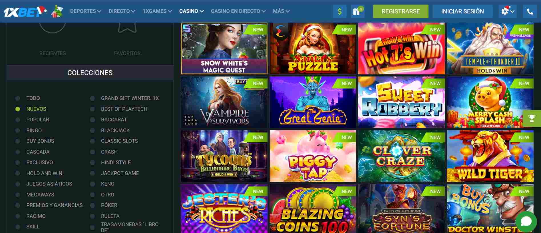 1xbet juegos de casino