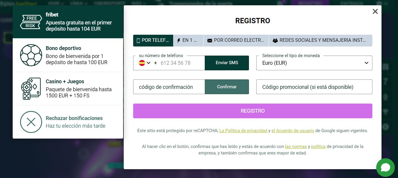 SpinBetter Casino Registration, apuestaes.net