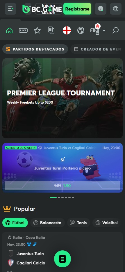 Bc.Game Bookmaker Spain (Mobile screen), apuestaes.net