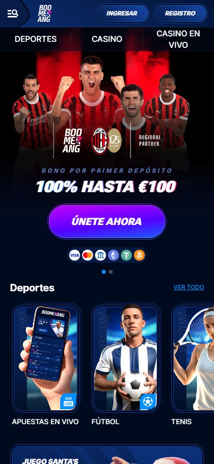 Boomerang-bet Bookmaker Spain(Mobile screen), apuestaes.net