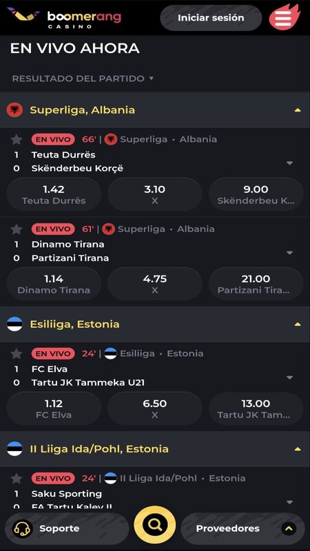 Apuestas deportivas en vivo