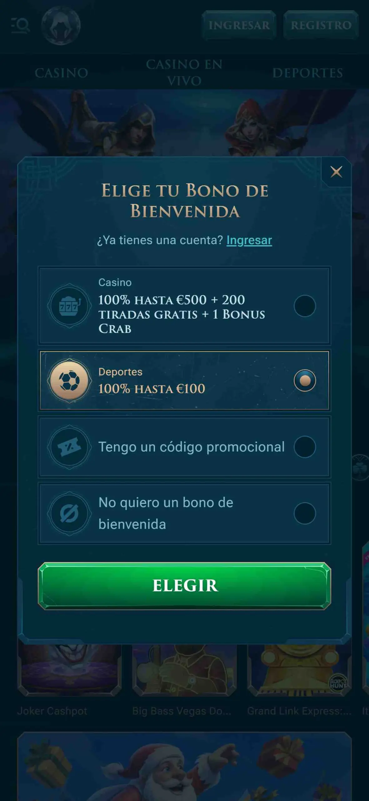 Pantalla de registro de Slotuna Casino mostrando el formulario