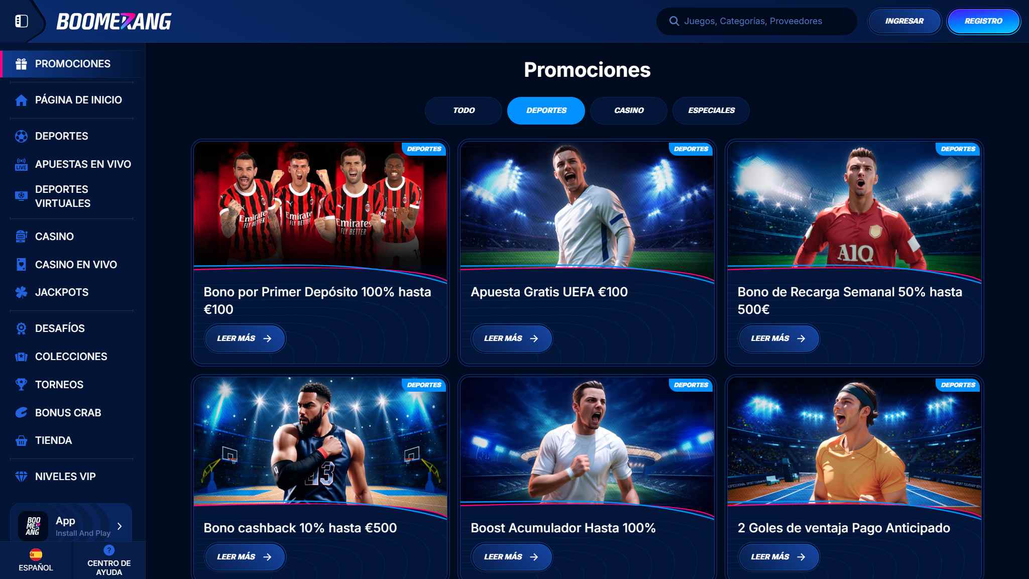 Boomerang-bet Bookmaker Sport Bonuses Spain, apuestaes.net