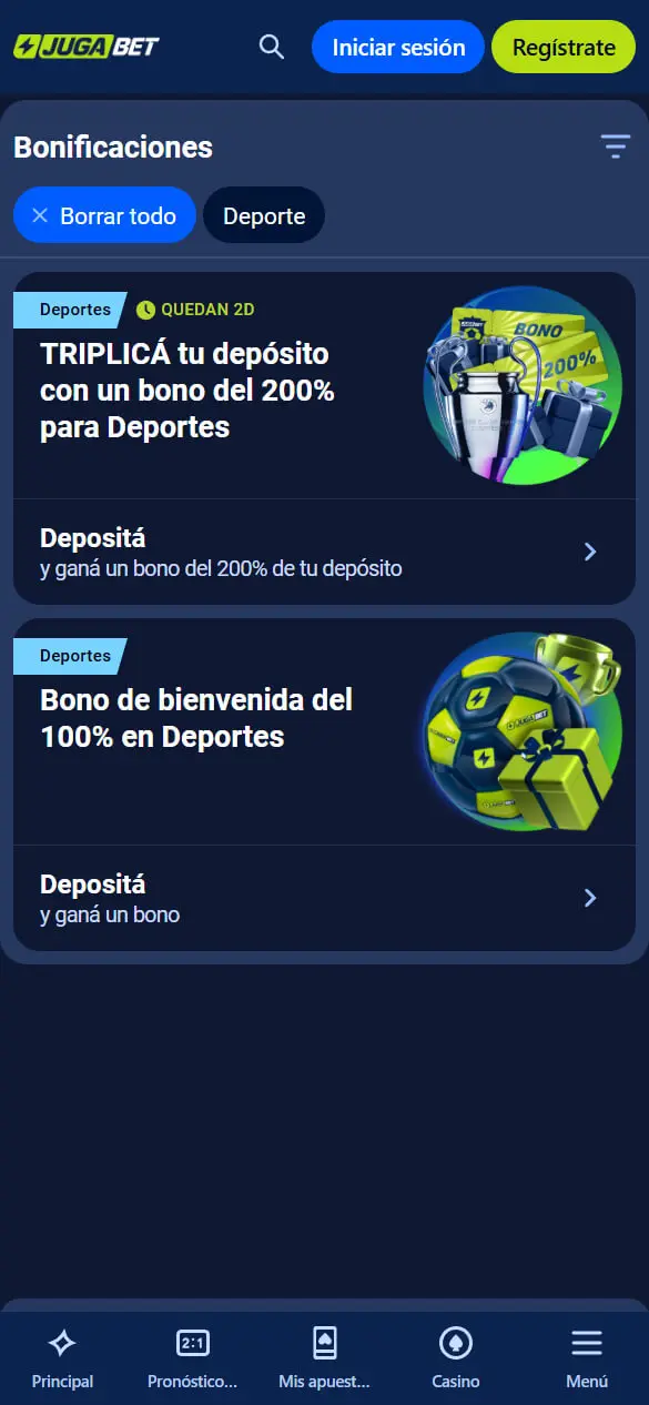 Bonos de JugaBet