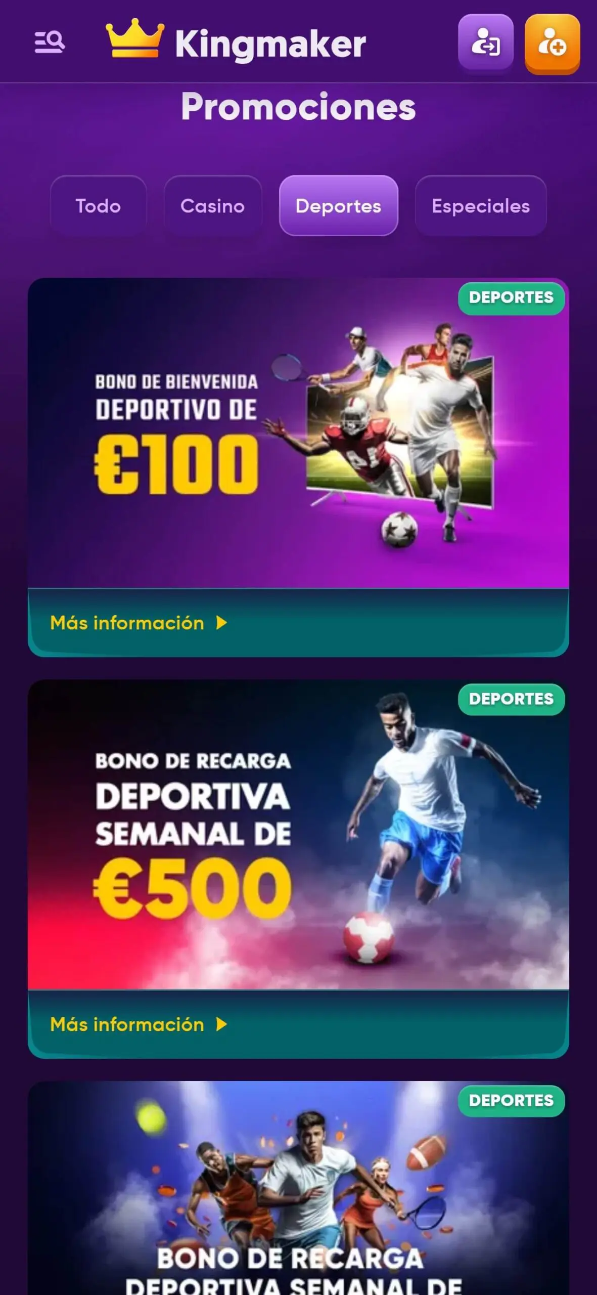 Kingmaker casino bonukset mobiilissa