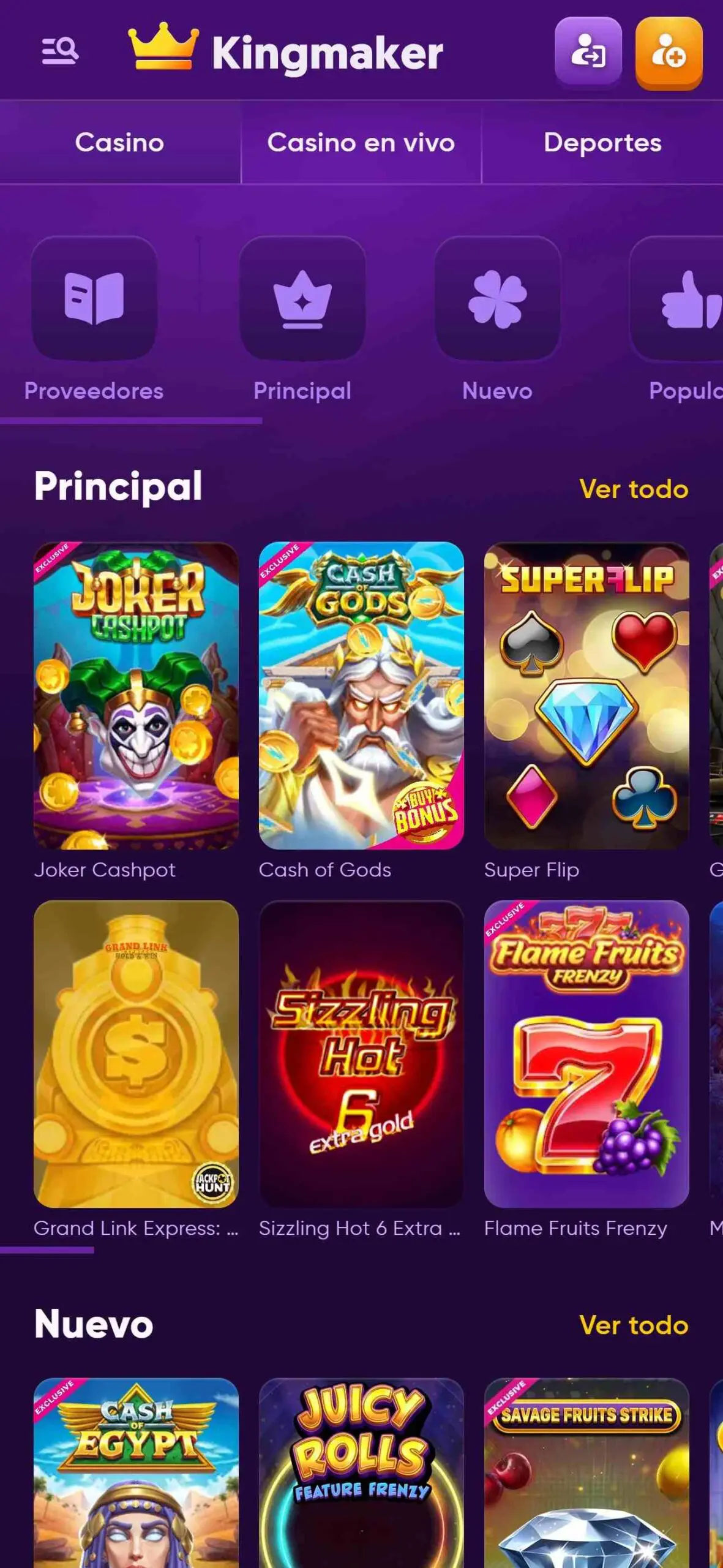 Kingmaker online casino