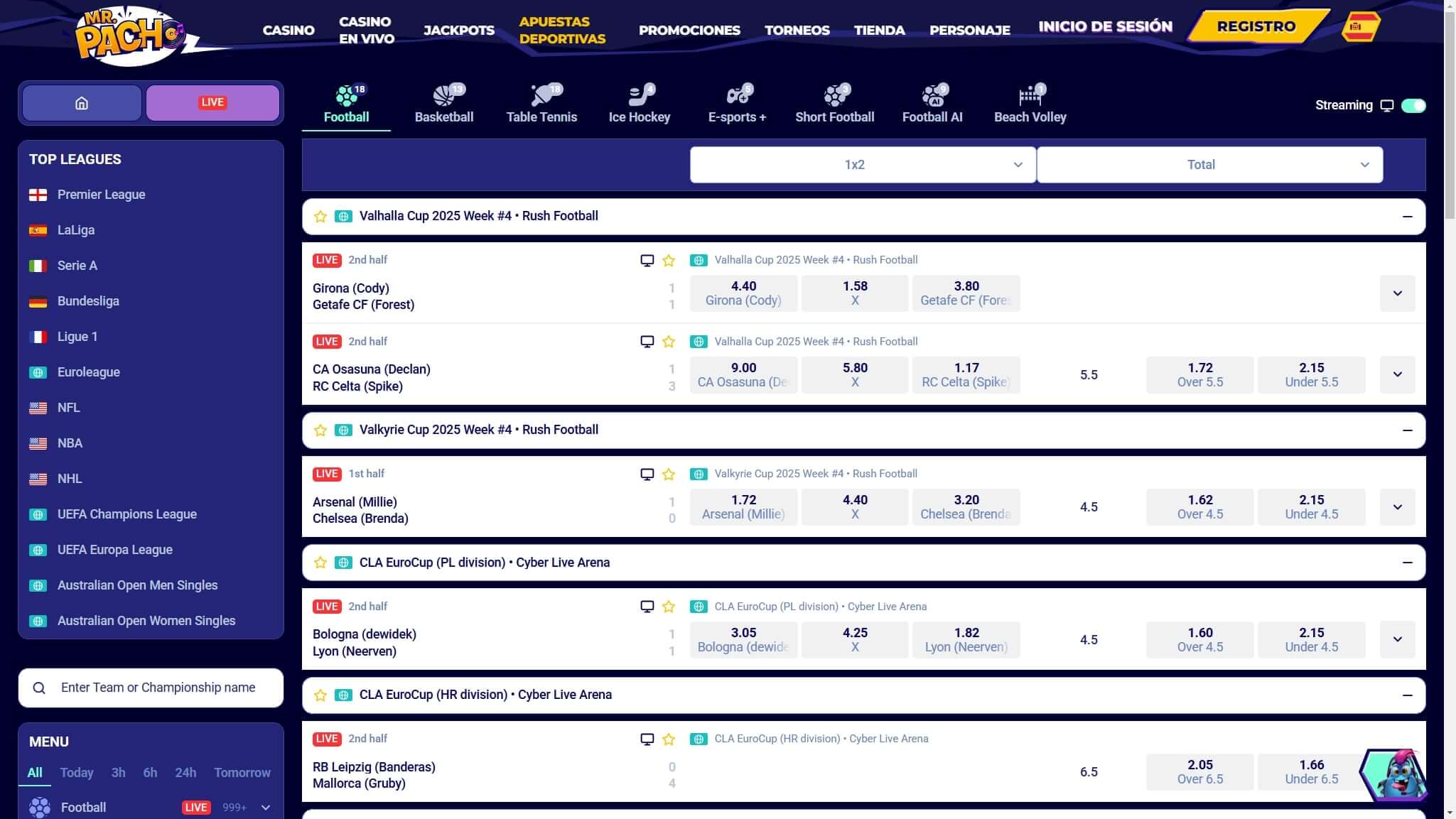 MrPacho Bookmaker Live Sport Betting Spain, apuestaes.net