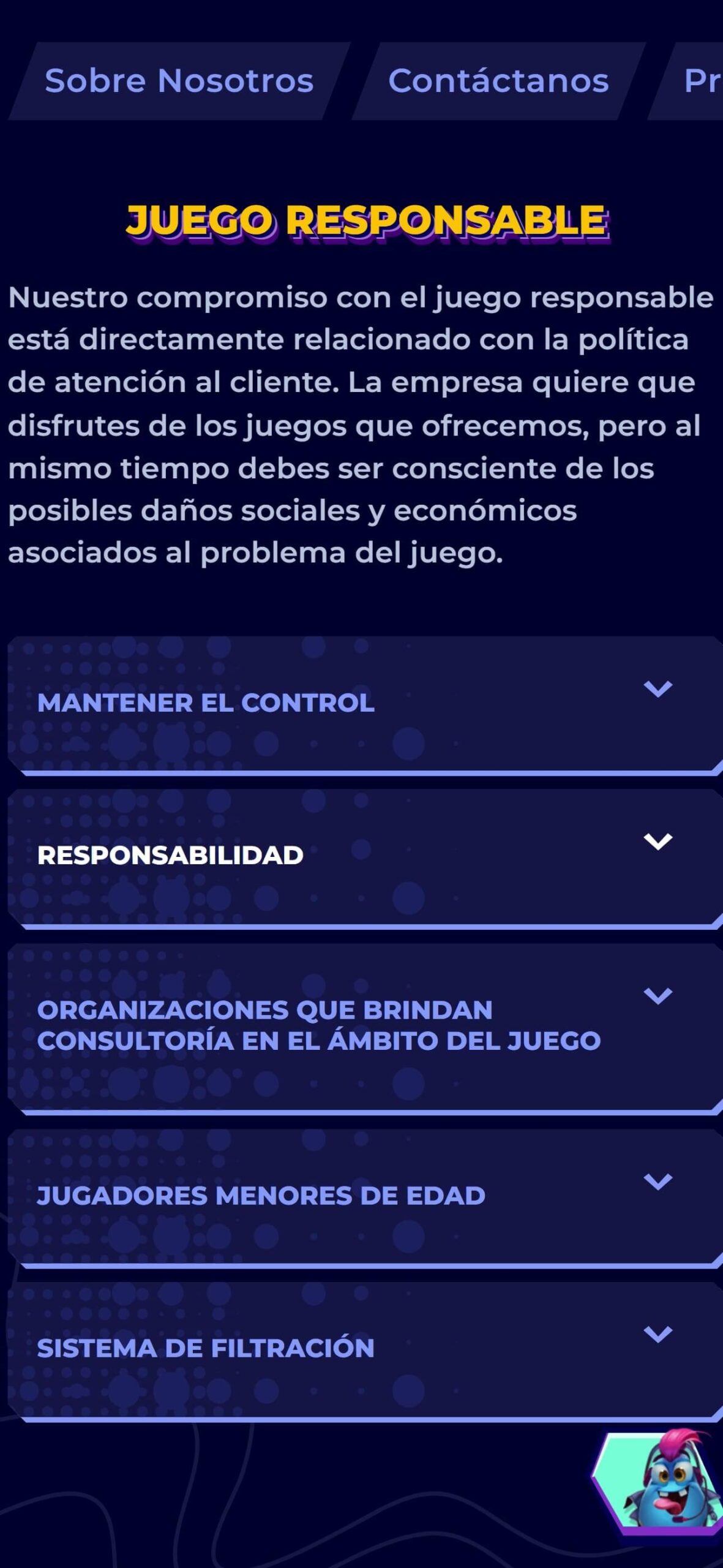 MrPacho Bookmaker Responsible-gaming Spain(mobile), apuestaes.net