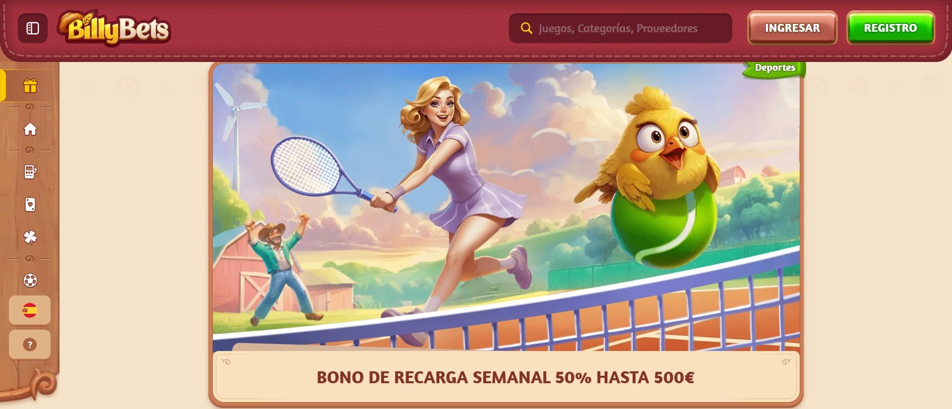 Billybets recarga semanal