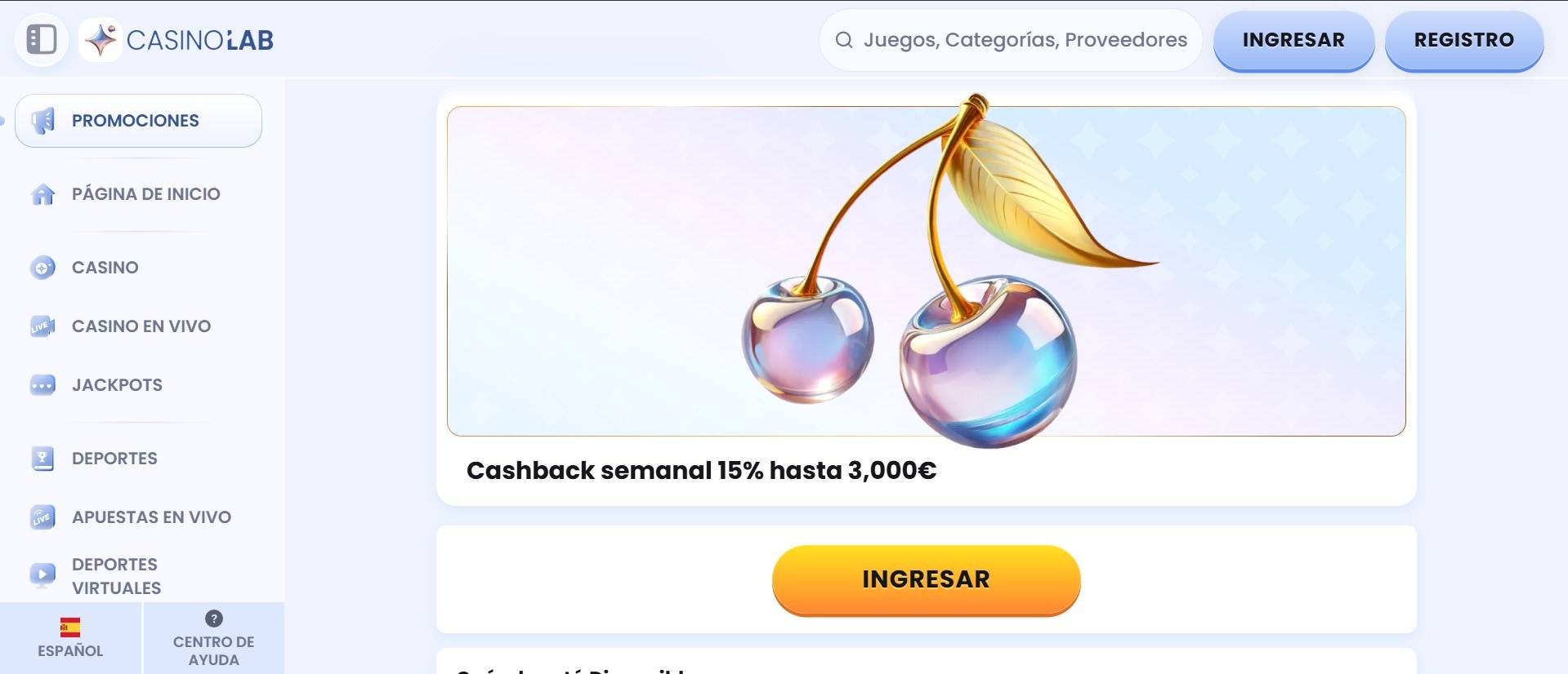 Casinolab bono de cashback