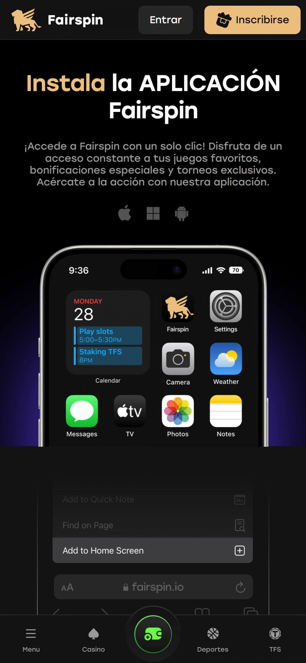 Fairspin movil