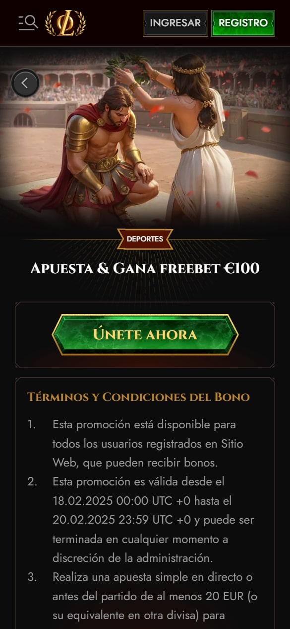 Apuesta gratis en Legiano España
