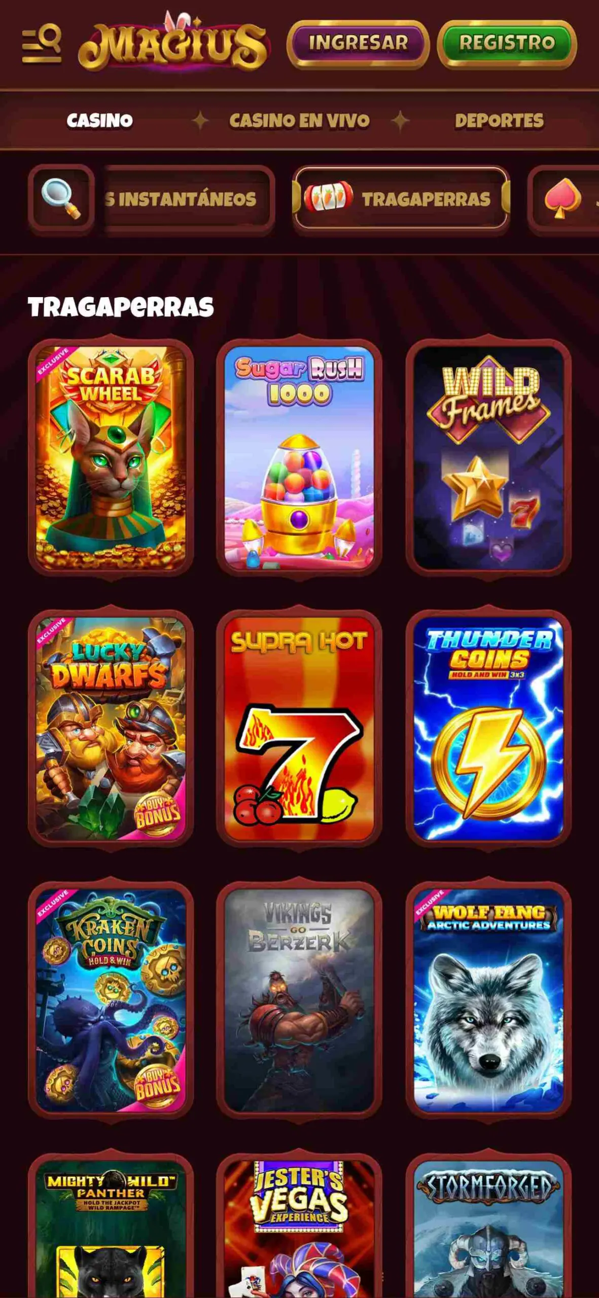 Magius Casino Spielautomaten auf iPhone