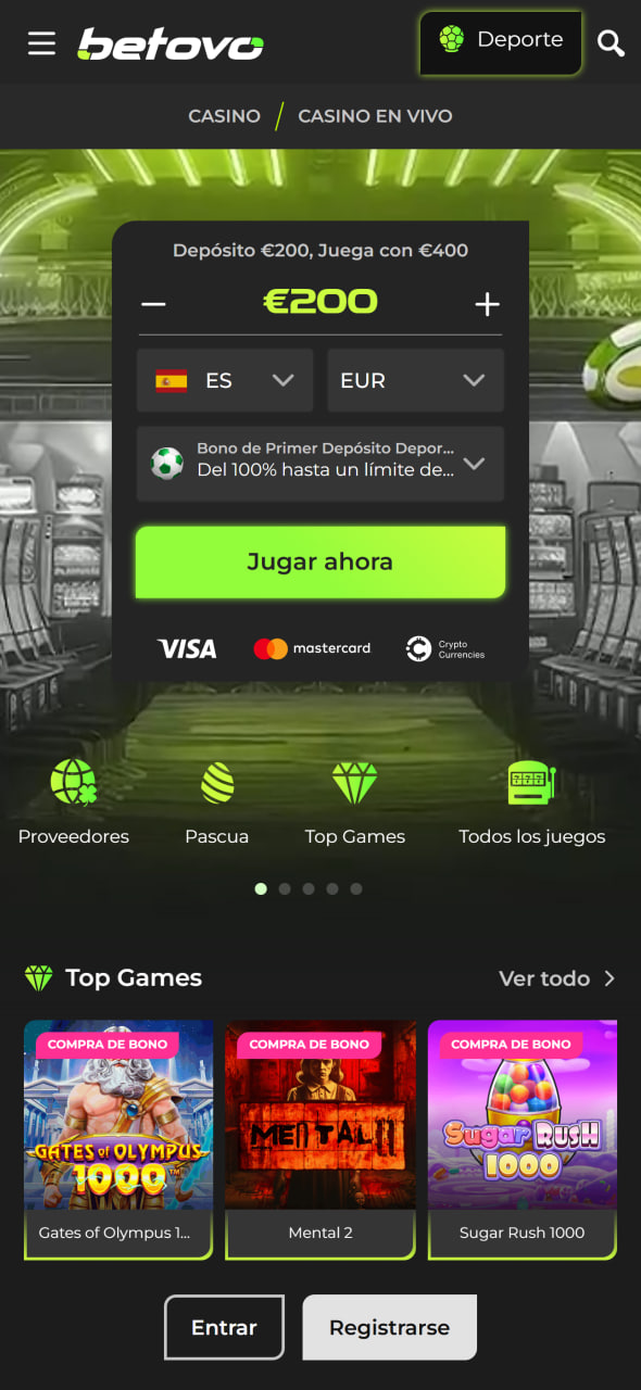 Inicio Betovo Casa de apuestas en España