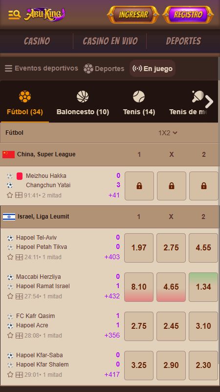 AbuKing live betting interface