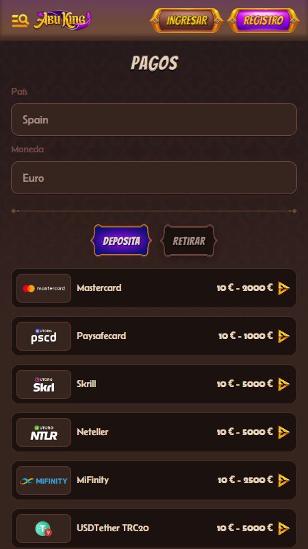 AbuKing select your payment method
