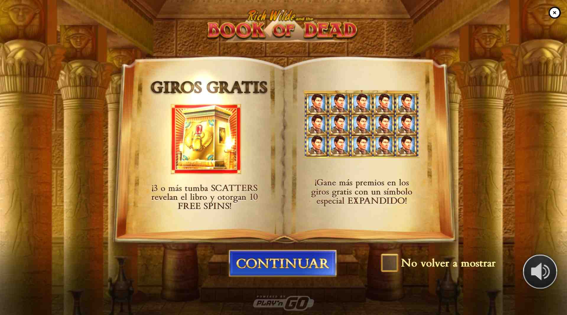 Características clave de Book of Dead