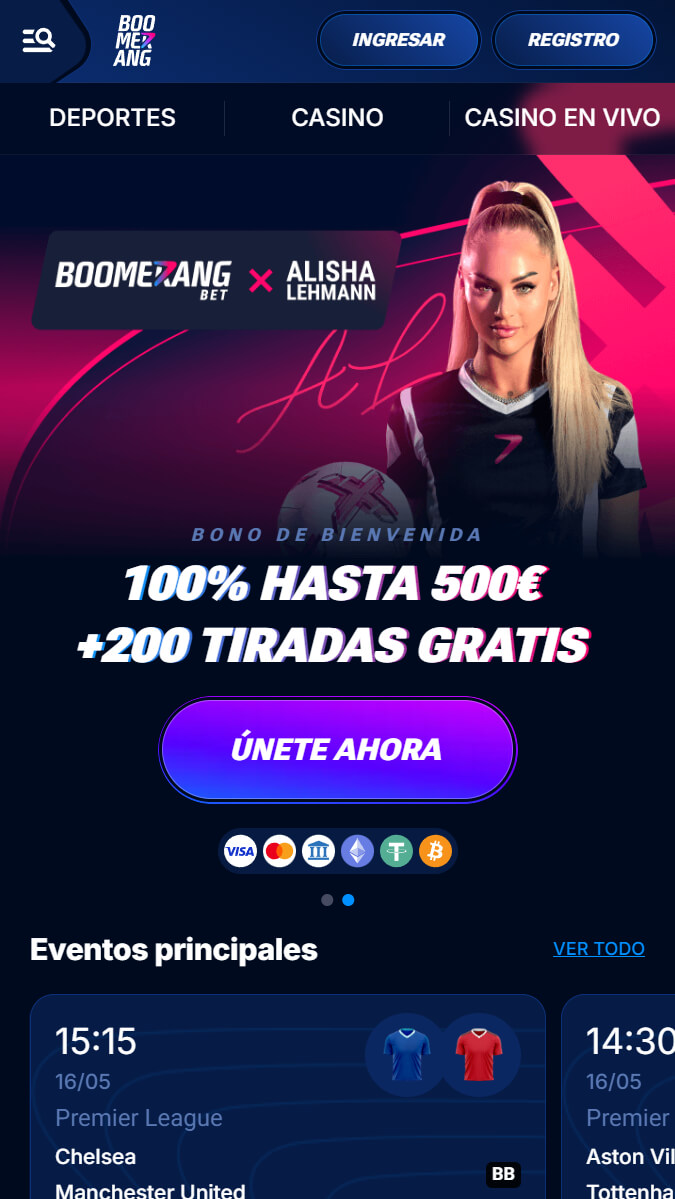 Boomerang Bet ofertas promociones para casino
