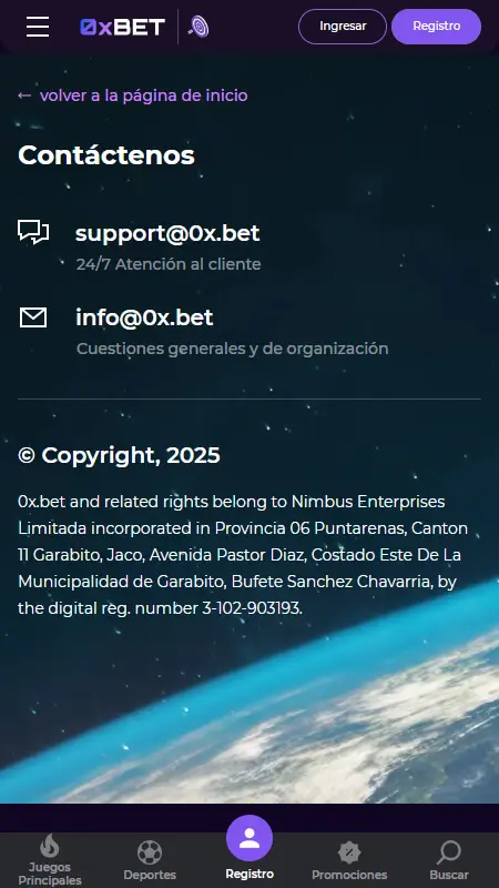 0xbet Casino Contacten