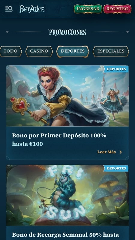 Bonos y promociones de BetAlice