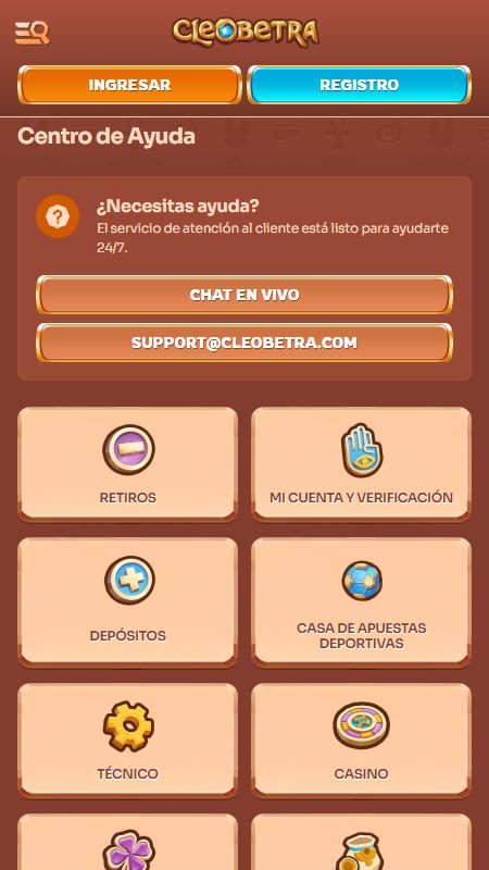 Centro de ayuda en Cleobetra