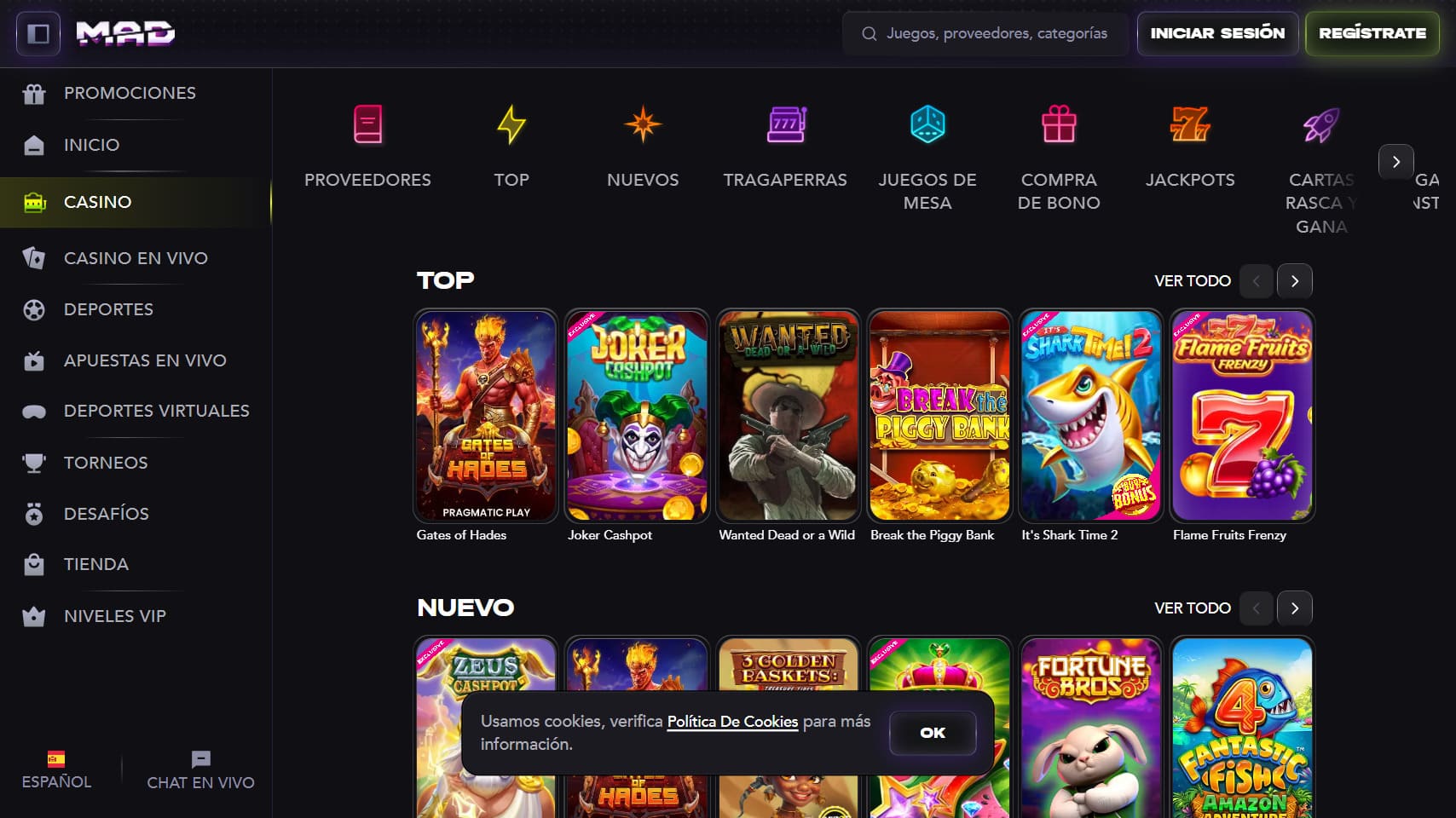Madcasino slots games