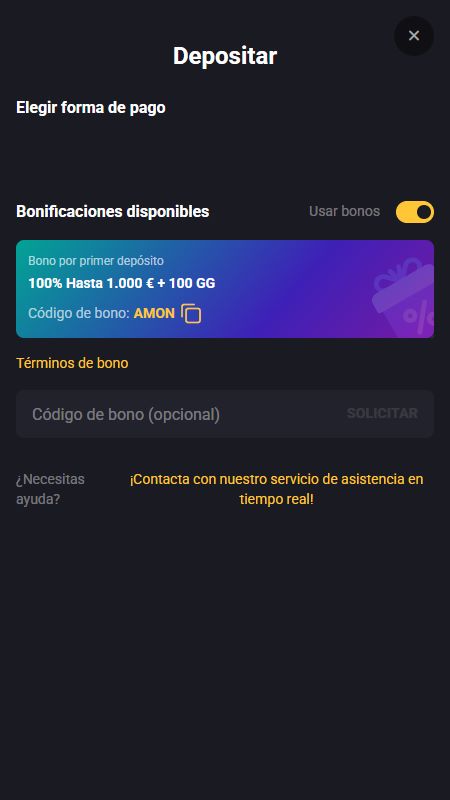 Crear una cuenta en AmonBet