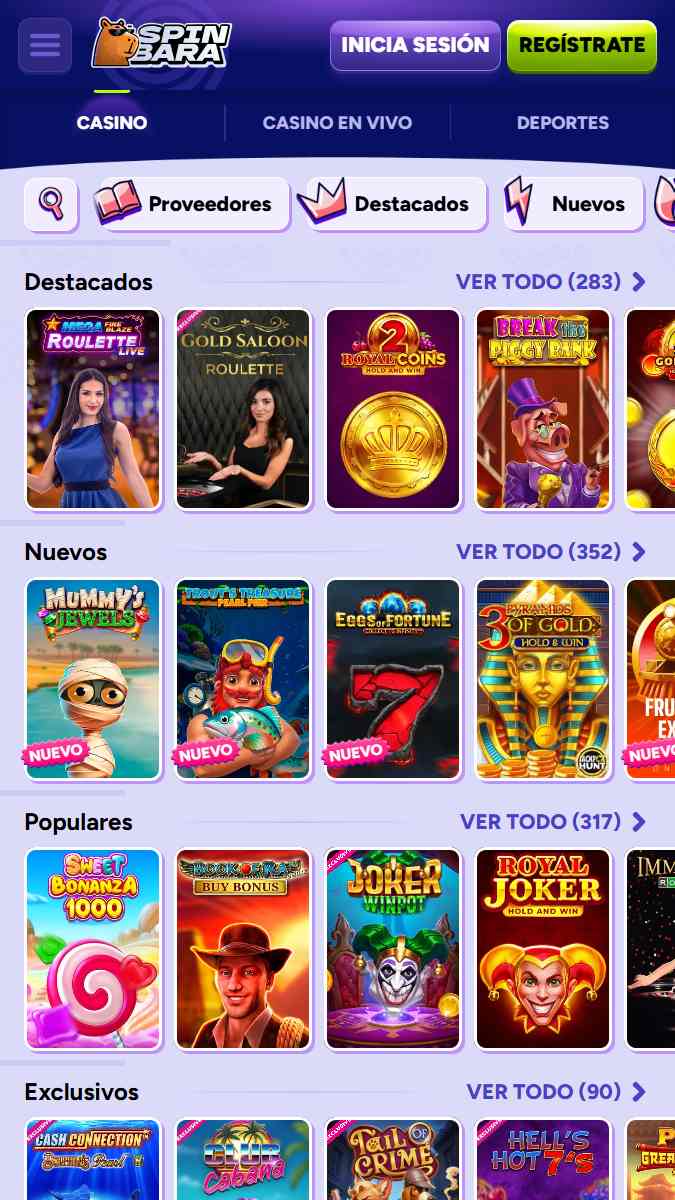 Spinbara - Casino online fuera de España