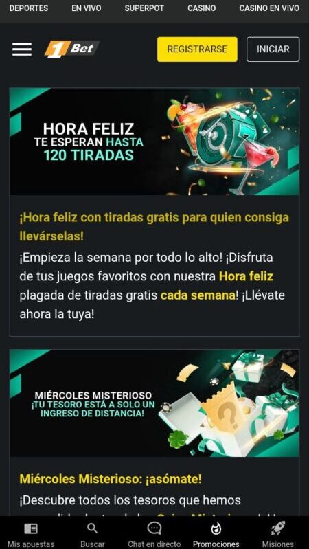 Bono sin depósito 1Bet