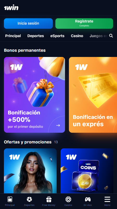 1Win bonos de apuestas gratis