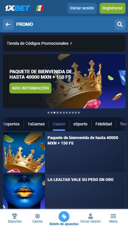 1xBet bonos de bienvenida en México