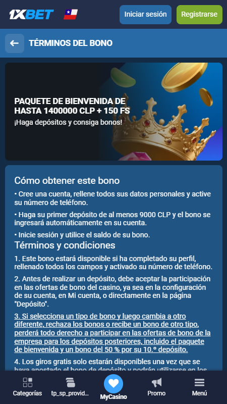 1xBet bonos de bienvenida 