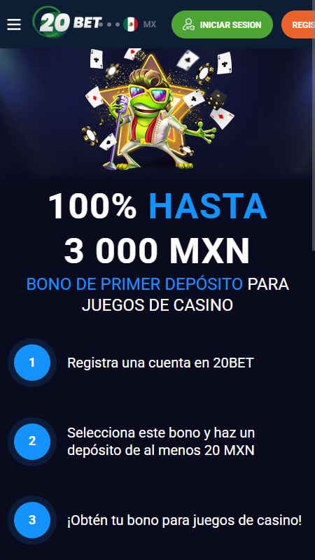 20Bet bonus de bienvenida en México