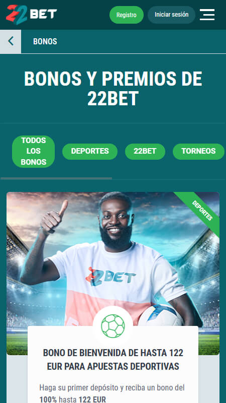 22Bet Bookmaker sport bonuses
