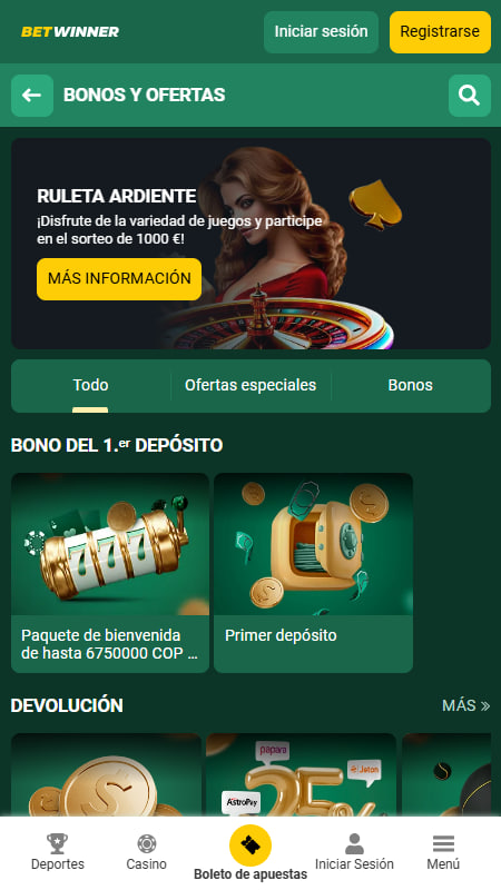 Bono sin depósito BetWinner