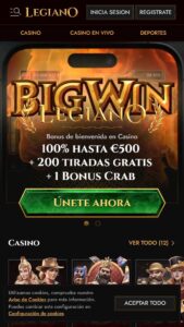 Legiano Mobile Main No Deposit