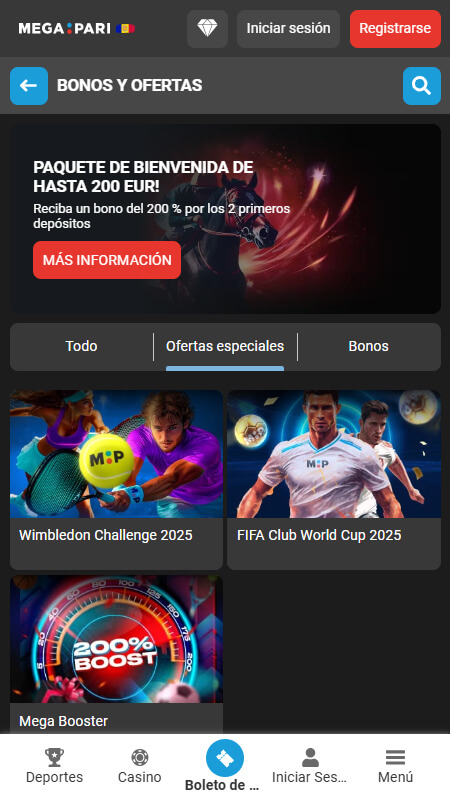 Megapari Bookmaker sport bonuses Andorra