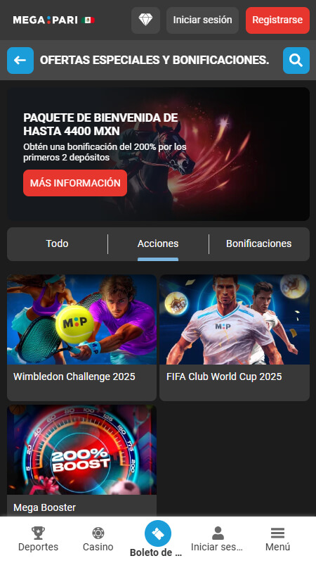 Megapari Bookmaker sport bonuses Mexico