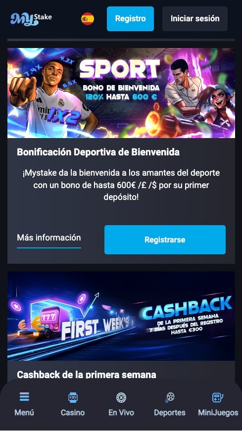 MyStake casa de apuestas con bono sin depósito
