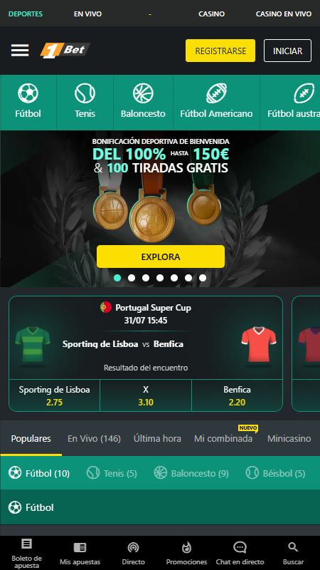 Página principal de 1bet en línea