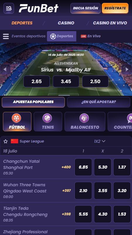 Página principal de funbet en línea