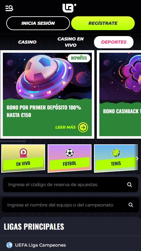 Página principal de Lunubet en línea