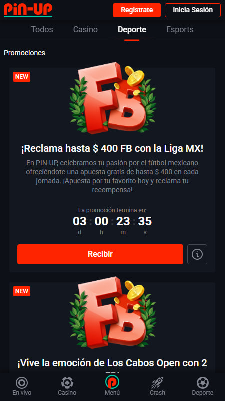 Pin Up bonos de apuestas gratis