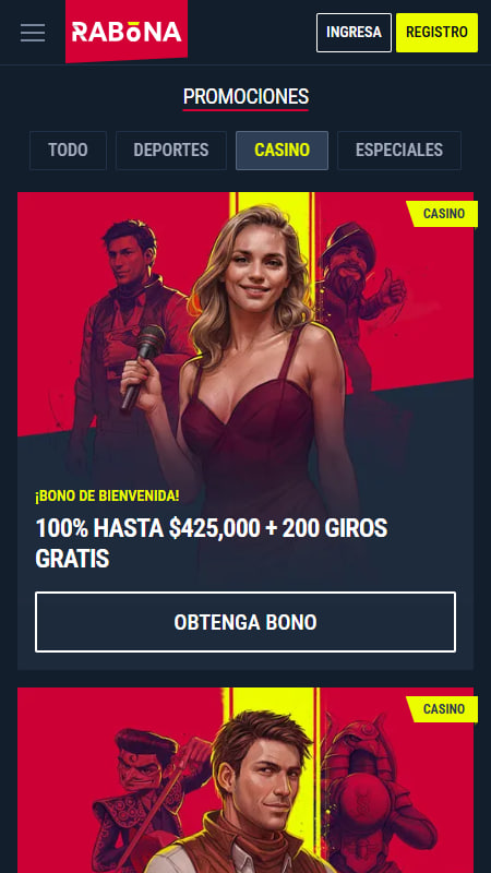 Rabona bonos de bienvenida 