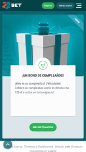 22Bet puntos para canjear por bono