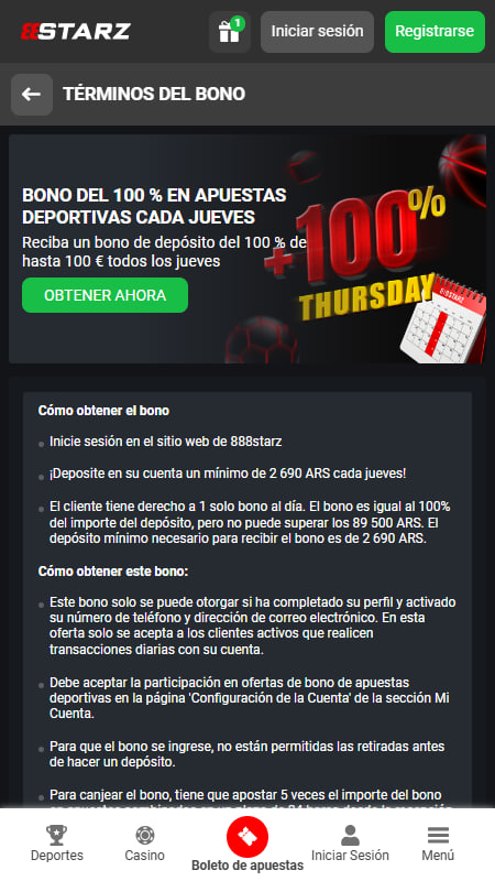 888Starz bonos sin depósito