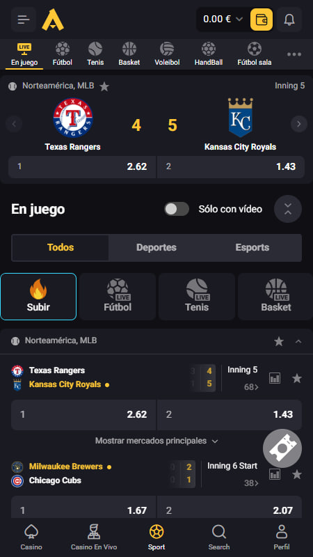 Apuestas en vivo y streaming 
