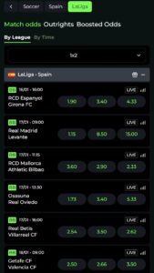 Casa de apuestas Froggybet con mercados de fútbol (La Liga) y NBA en vivo