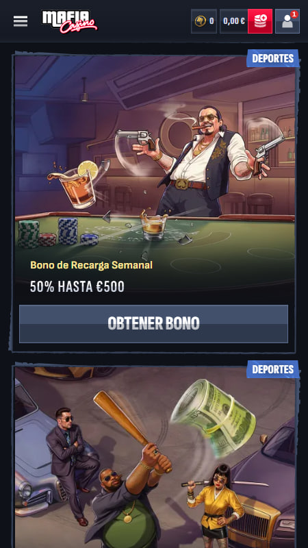 Bonos y promociones en Mafia Casino Casa de Apuestas